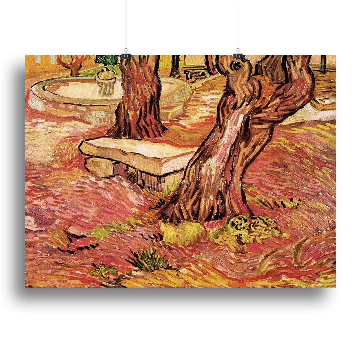 The Stone Bench in the Garden of Saint-Paul Hospital by Van Gogh Canvas Print or Poster