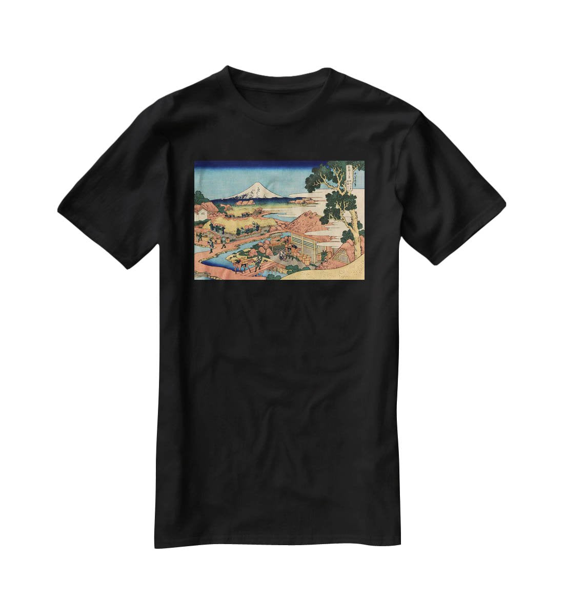The Tea plantation by Hokusai T-Shirt - Canvas Art Rocks - 1