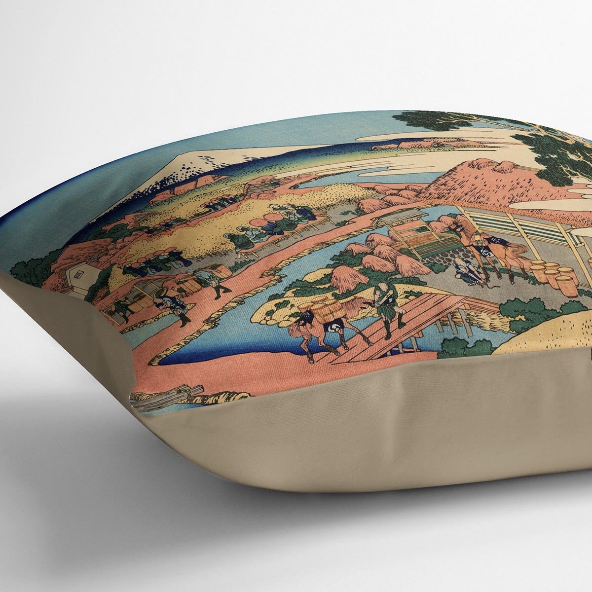The Tea plantation by Hokusai Throw Pillow