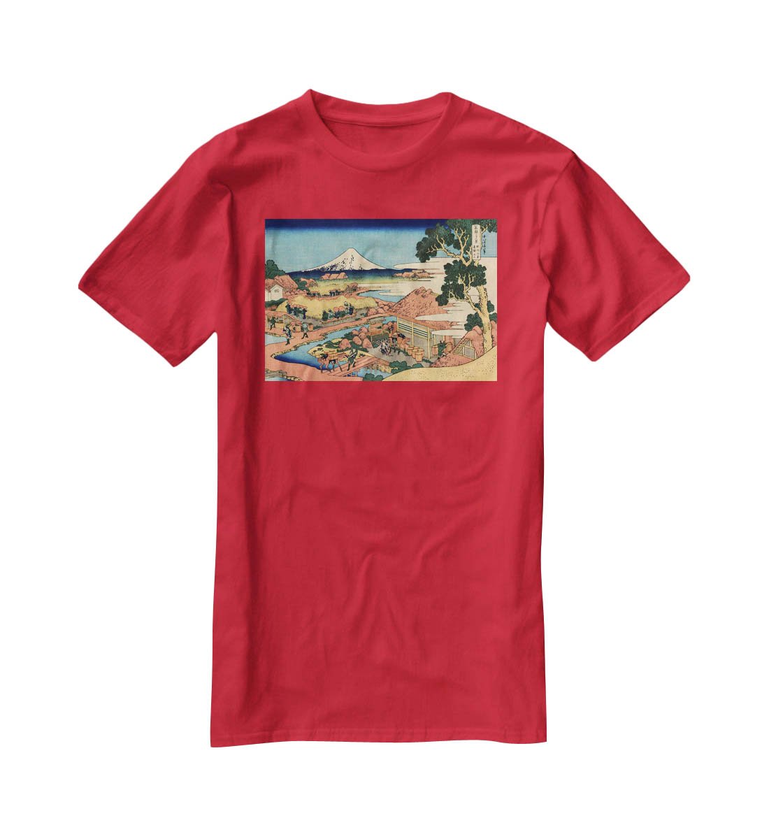 The Tea plantation by Hokusai T-Shirt - Canvas Art Rocks - 4