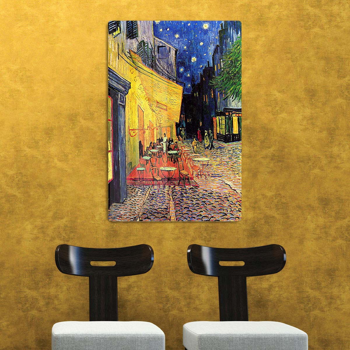 The Terrace Cafe by Van Gogh HD Metal Print - Canvas Art Rocks - 2