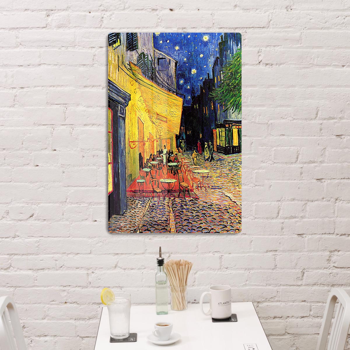 The Terrace Cafe by Van Gogh HD Metal Print - Canvas Art Rocks - 3