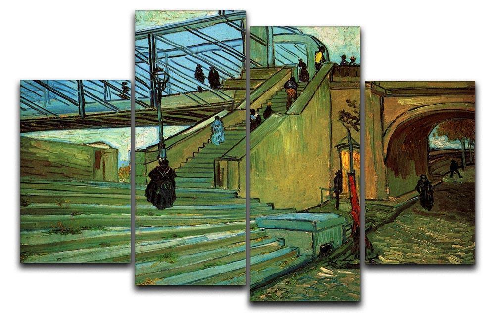 The Trinquetaille Bridge by Van Gogh 4 Split Panel Canvas  - Canvas Art Rocks - 1