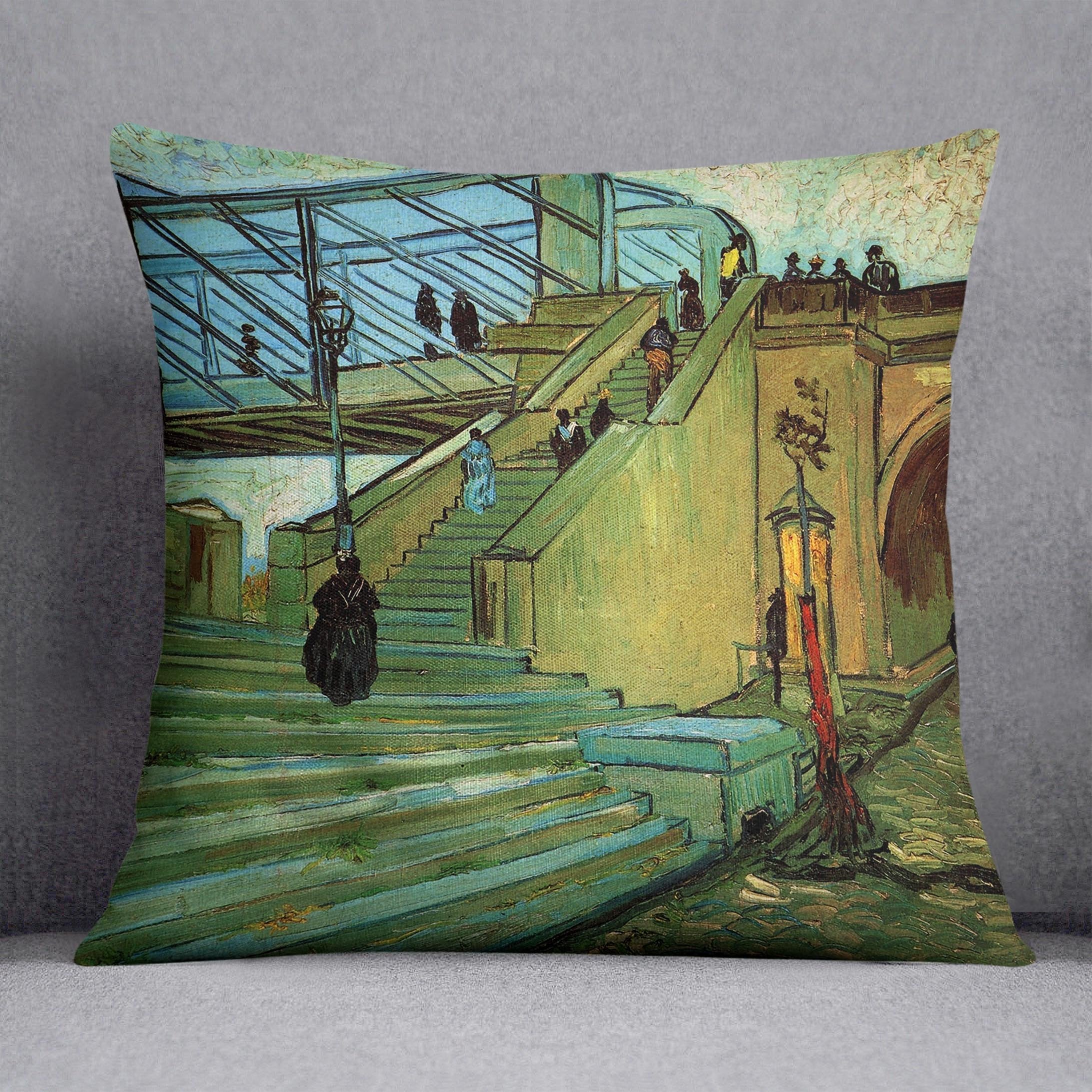 The Trinquetaille Bridge by Van Gogh Throw Pillow