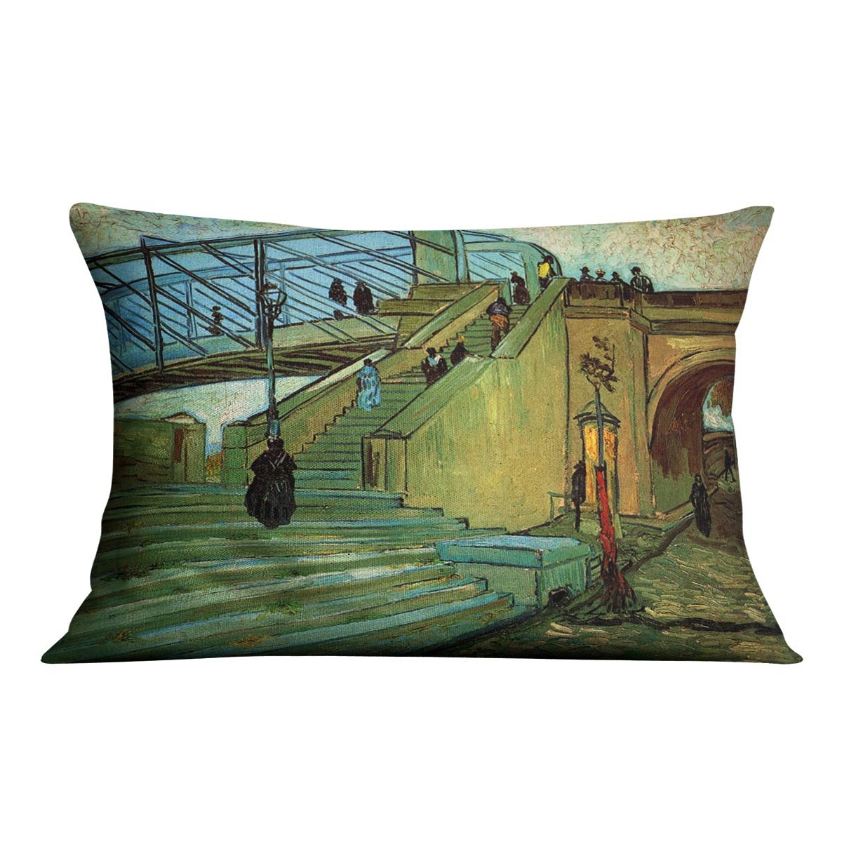 The Trinquetaille Bridge by Van Gogh Throw Pillow