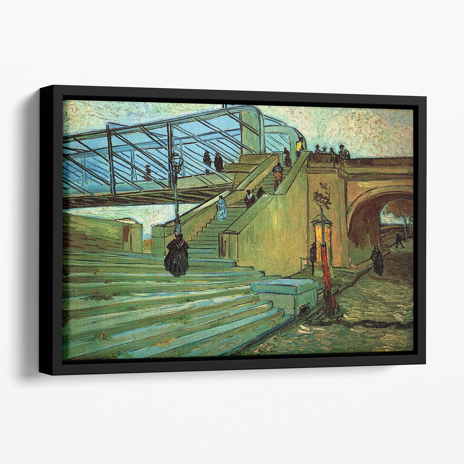 The Trinquetaille Bridge by Van Gogh Floating Framed Canvas