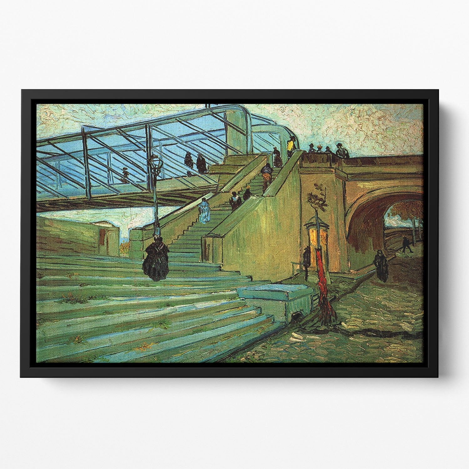The Trinquetaille Bridge by Van Gogh Floating Framed Canvas