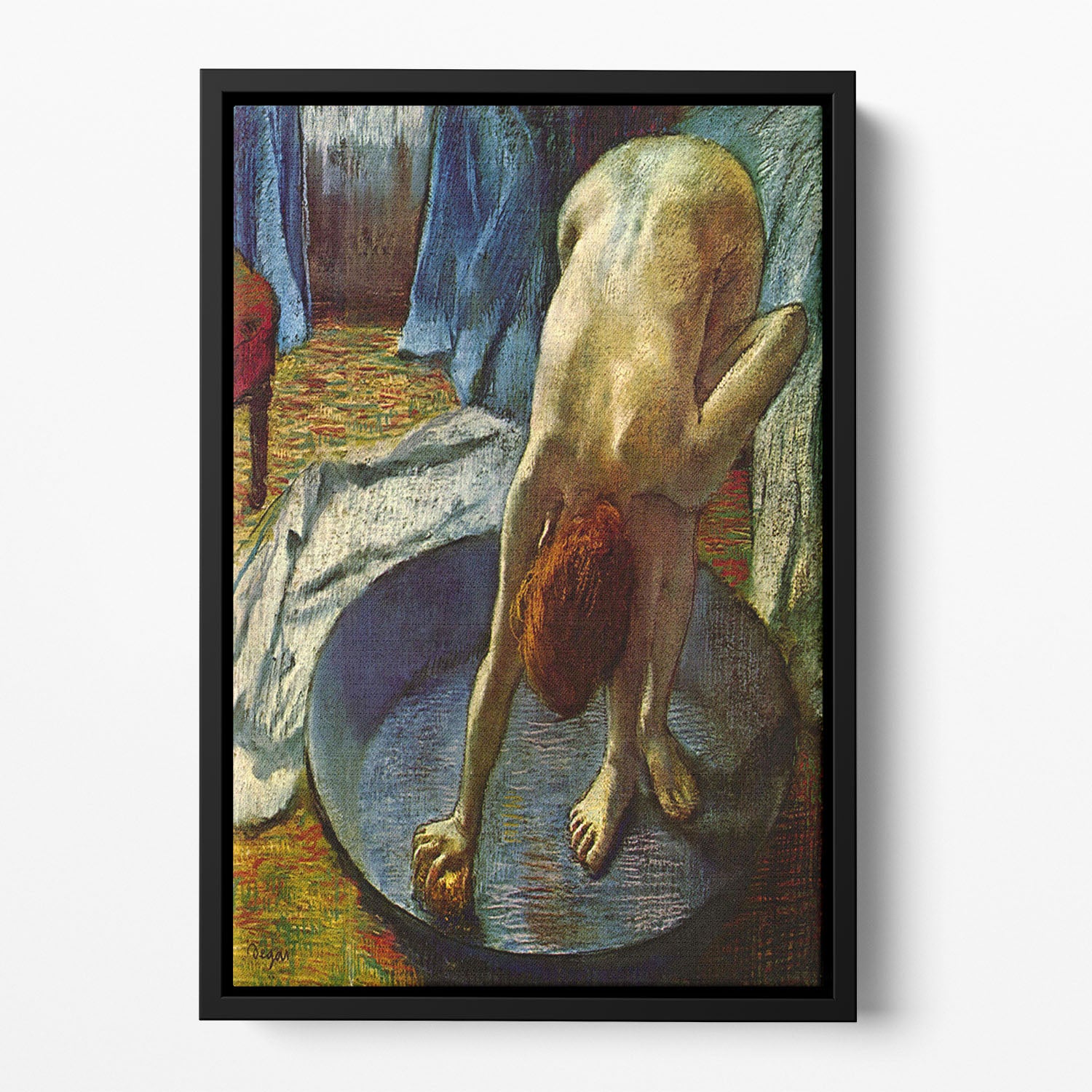 The Tub by Degas Floating Framed Canvas