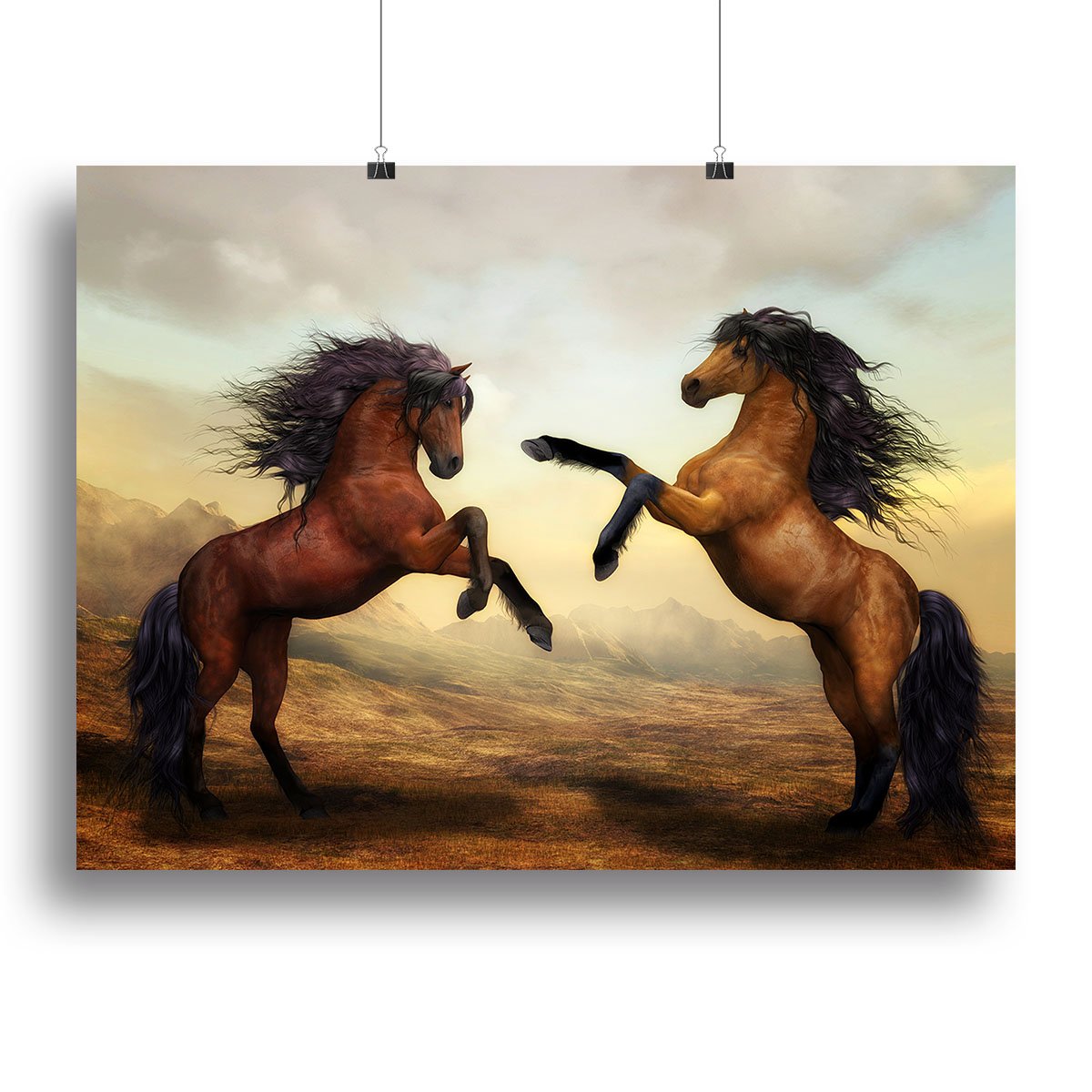 The Two Horses Canvas Print or Poster