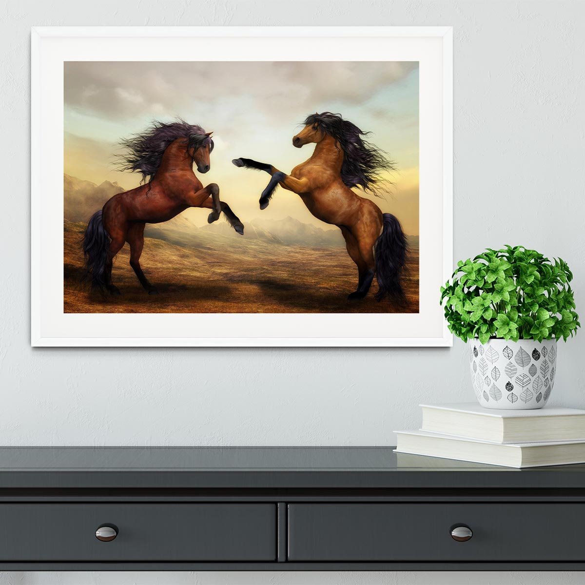 The Two Horses Framed Print - Canvas Art Rocks - 5