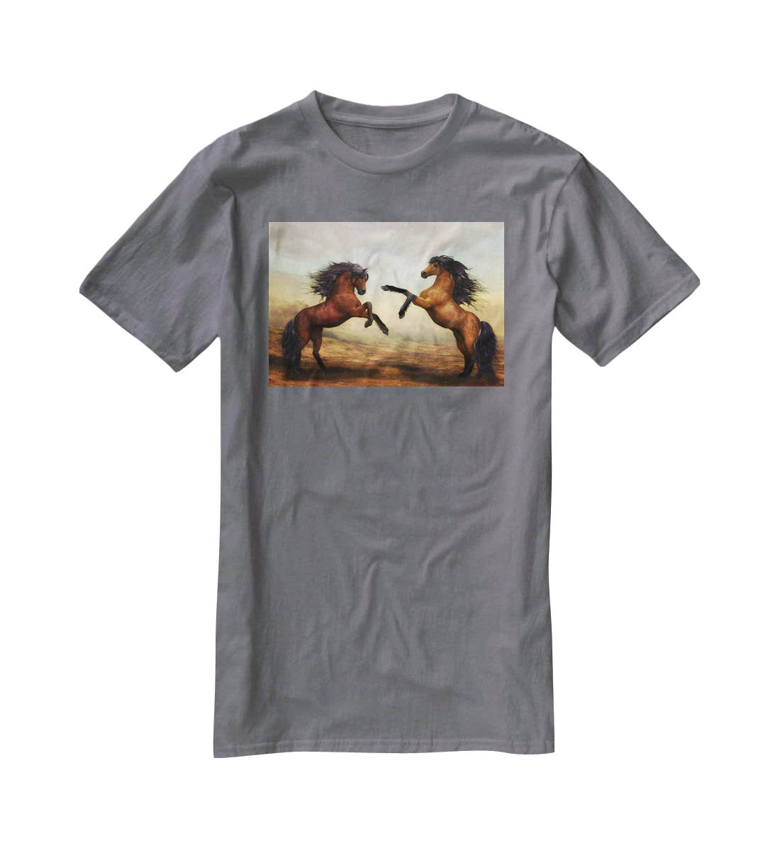 The Two Horses T-Shirt - Canvas Art Rocks - 3