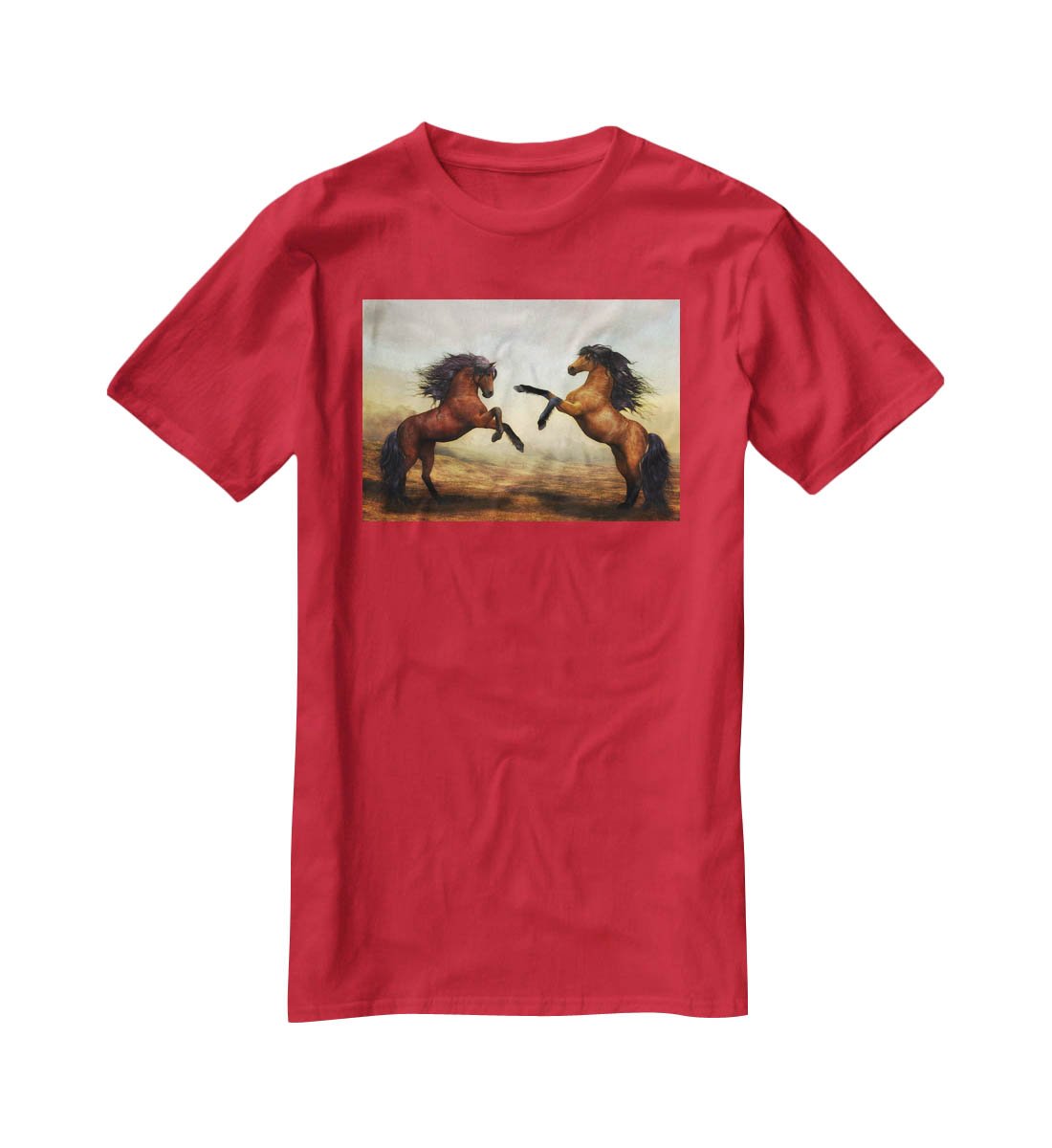 The Two Horses T-Shirt - Canvas Art Rocks - 4