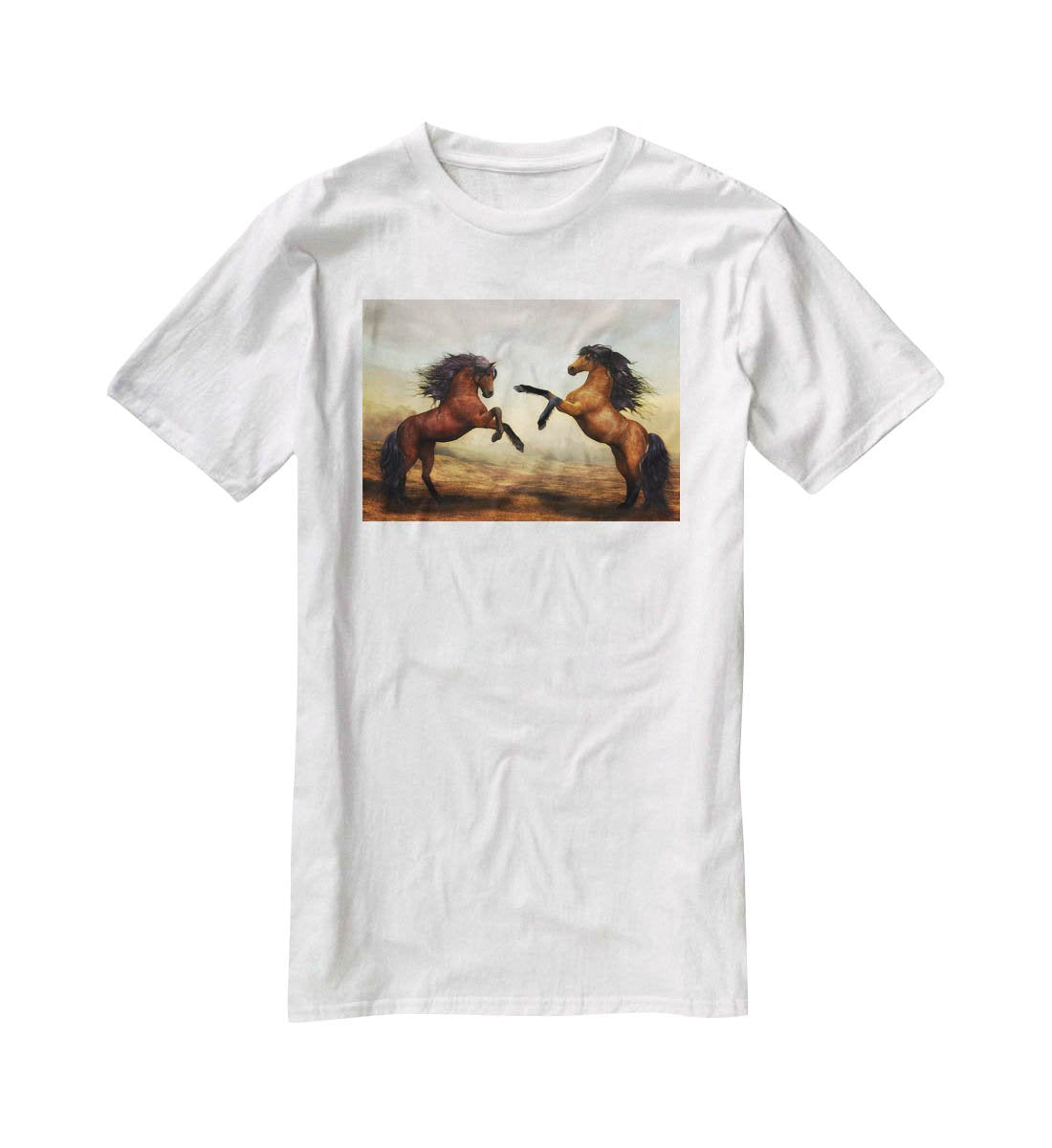 The Two Horses T-Shirt - Canvas Art Rocks - 5