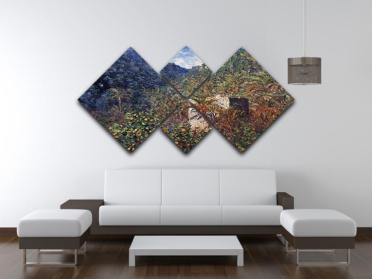 The Valley Sasso Bordighera by Monet 4 Square Multi Panel Canvas - Canvas Art Rocks - 3