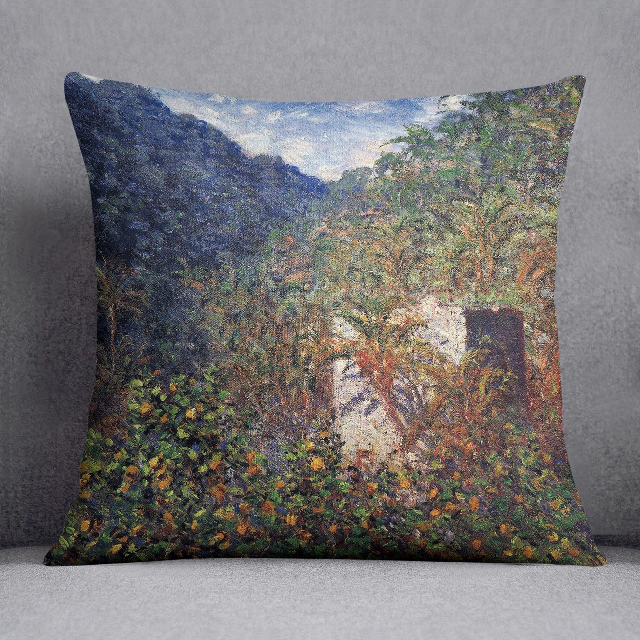 The Valley Sasso Bordighera by Monet Throw Pillow