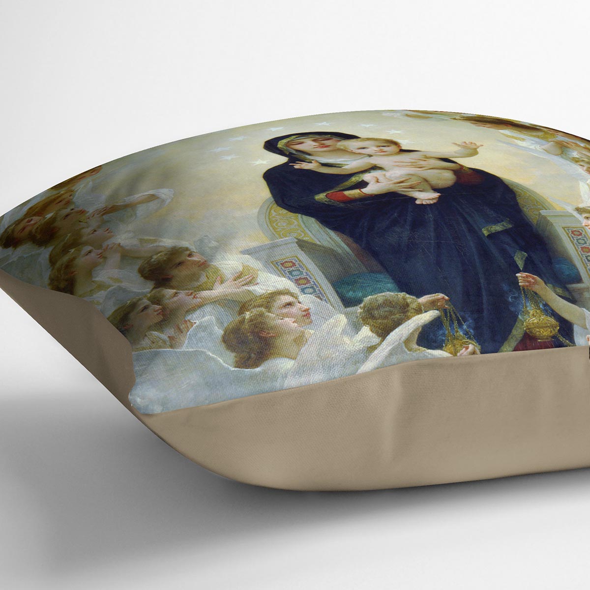 The Virgin With Angels By Bouguereau Cushion
