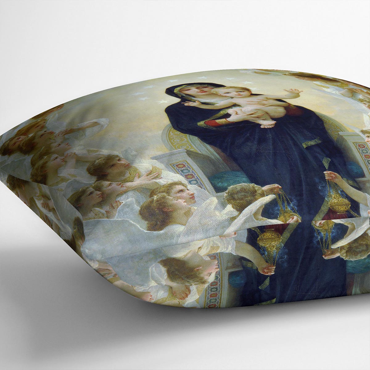 The Virgin With Angels By Bouguereau Cushion