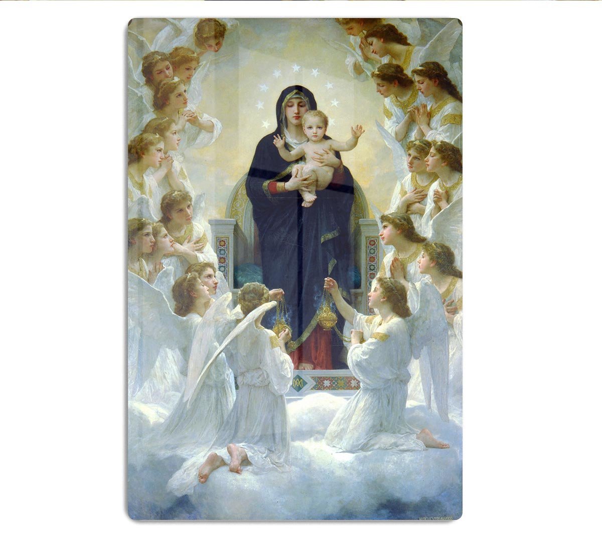 The Virgin With Angels By Bouguereau HD Metal Print