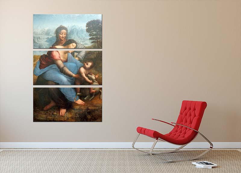 The Virgin and Child with St Anne by Da Vinci 3 Split Panel Canvas Print - Canvas Art Rocks - 2