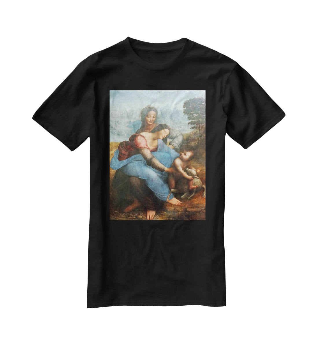 The Virgin and Child with St Anne by Da Vinci T-Shirt - Canvas Art Rocks - 1