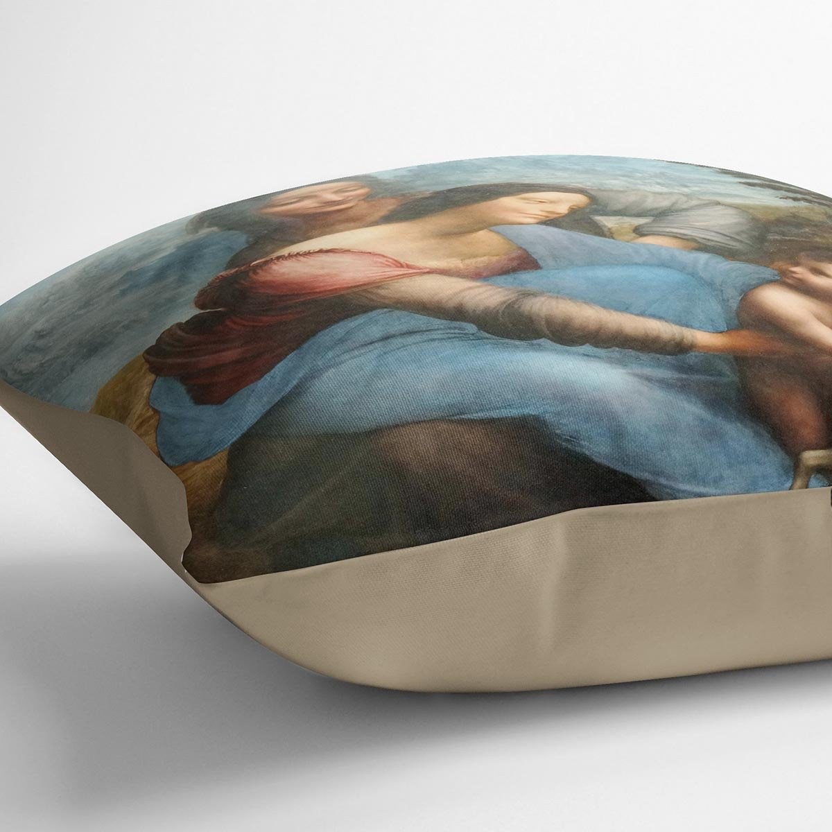 The Virgin and Child with St Anne by Da Vinci Throw Pillow