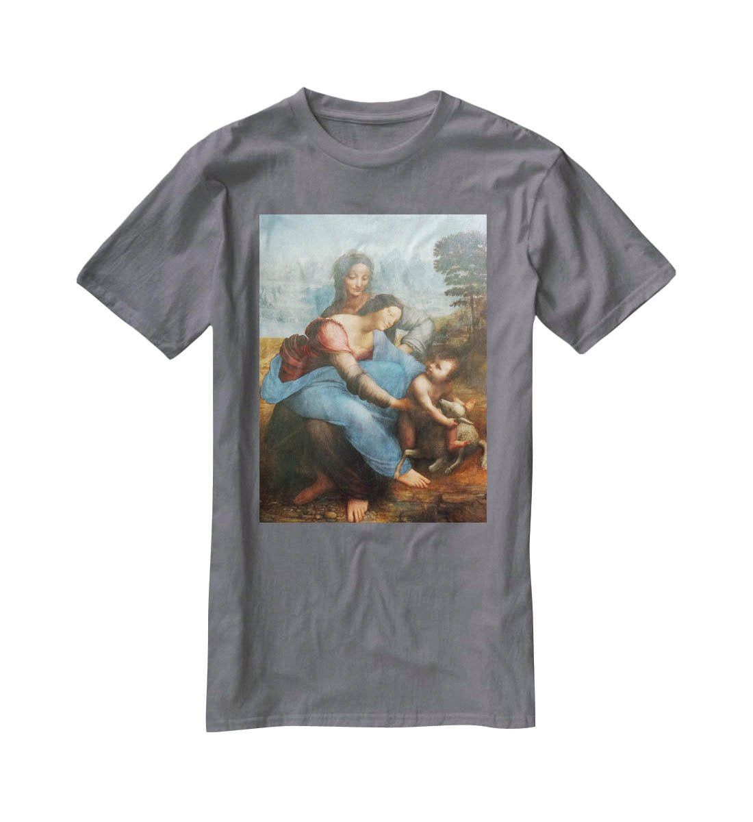 The Virgin and Child with St Anne by Da Vinci T-Shirt - Canvas Art Rocks - 3