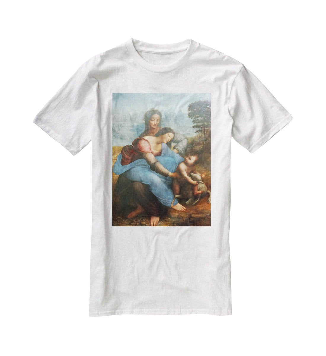 The Virgin and Child with St Anne by Da Vinci T-Shirt - Canvas Art Rocks - 5