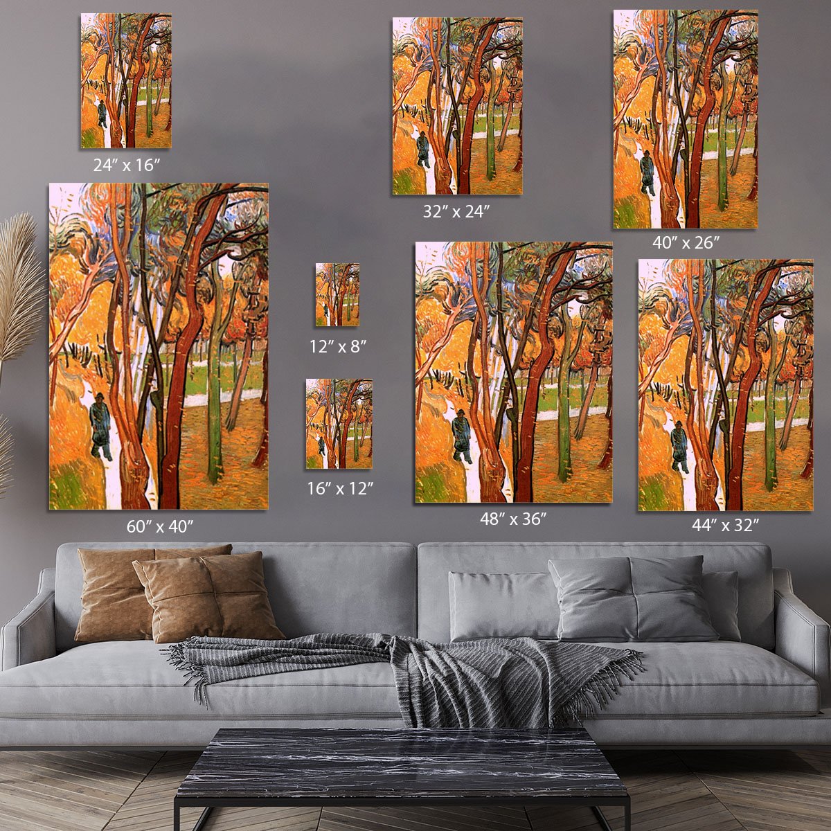 The Walk in Falling Leaves by Van Gogh Canvas Print or Poster