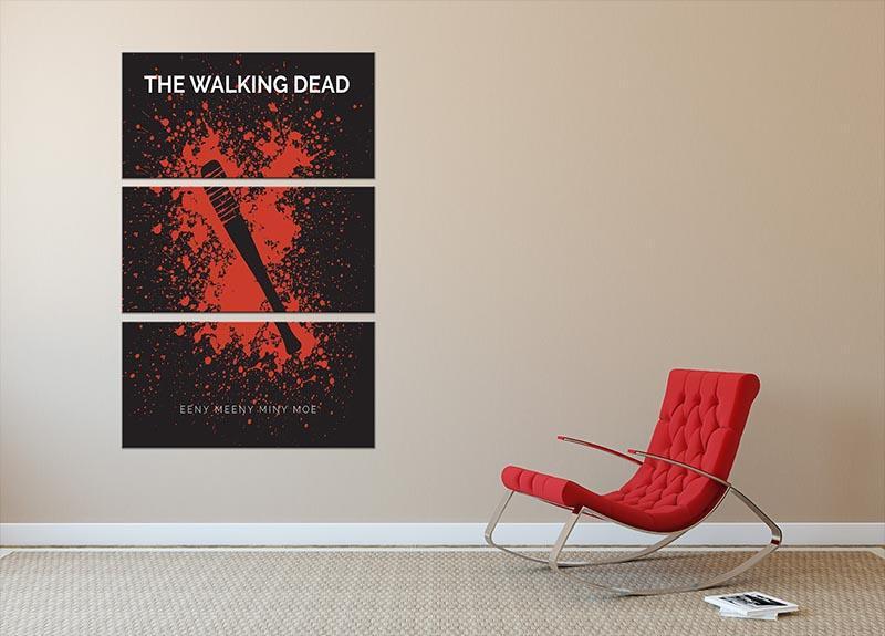 The Walking Dead Eeny Meeny Minimal Movie 3 Split Panel Canvas Print - Canvas Art Rocks - 2
