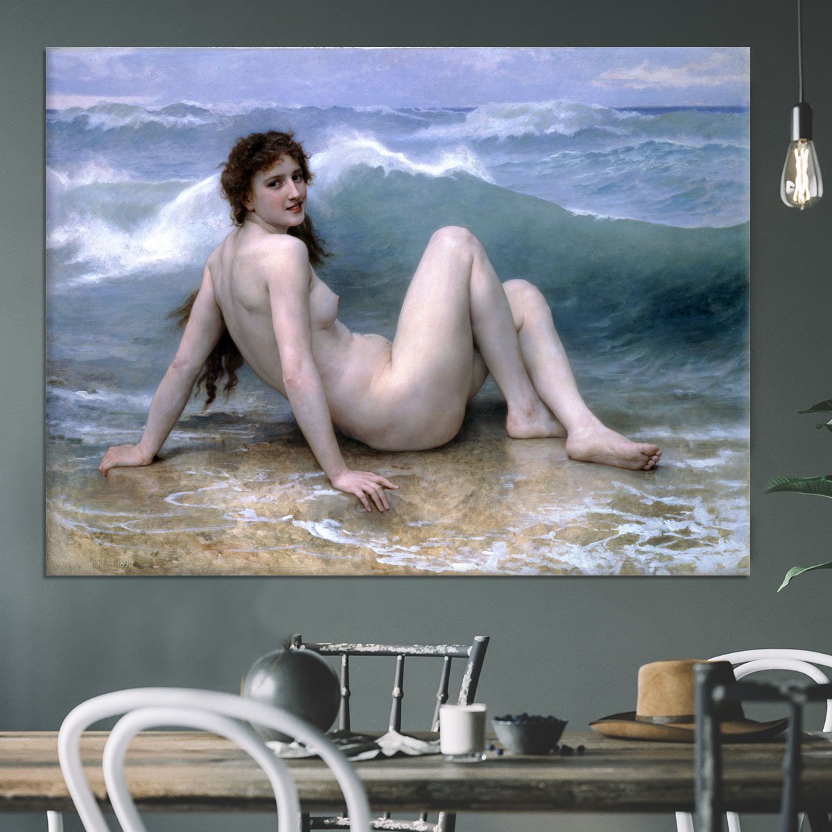 The Wave By Bouguereau Canvas Print or Poster