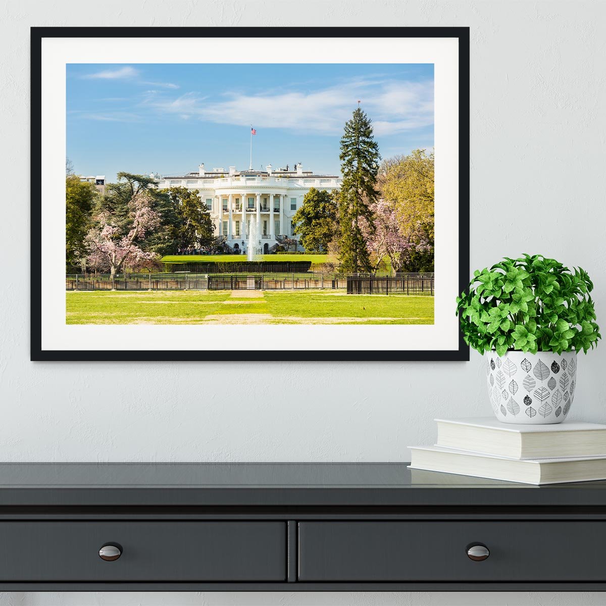 The White House Blossoms Framed Print - Canvas Art Rocks - 1