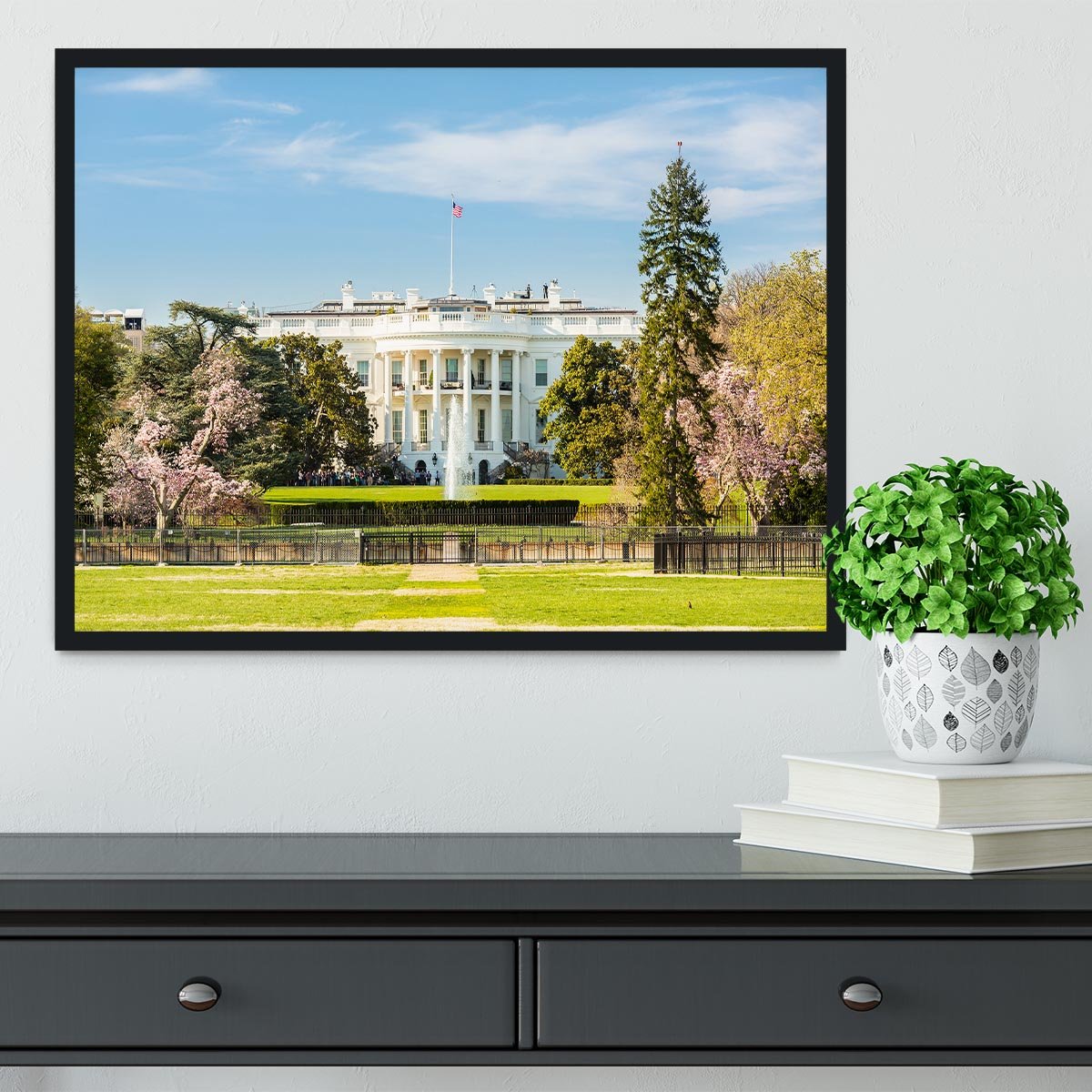 The White House Blossoms Framed Print - Canvas Art Rocks - 2