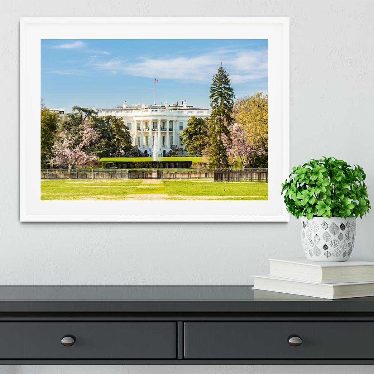 The White House Blossoms Framed Print - Canvas Art Rocks - 5