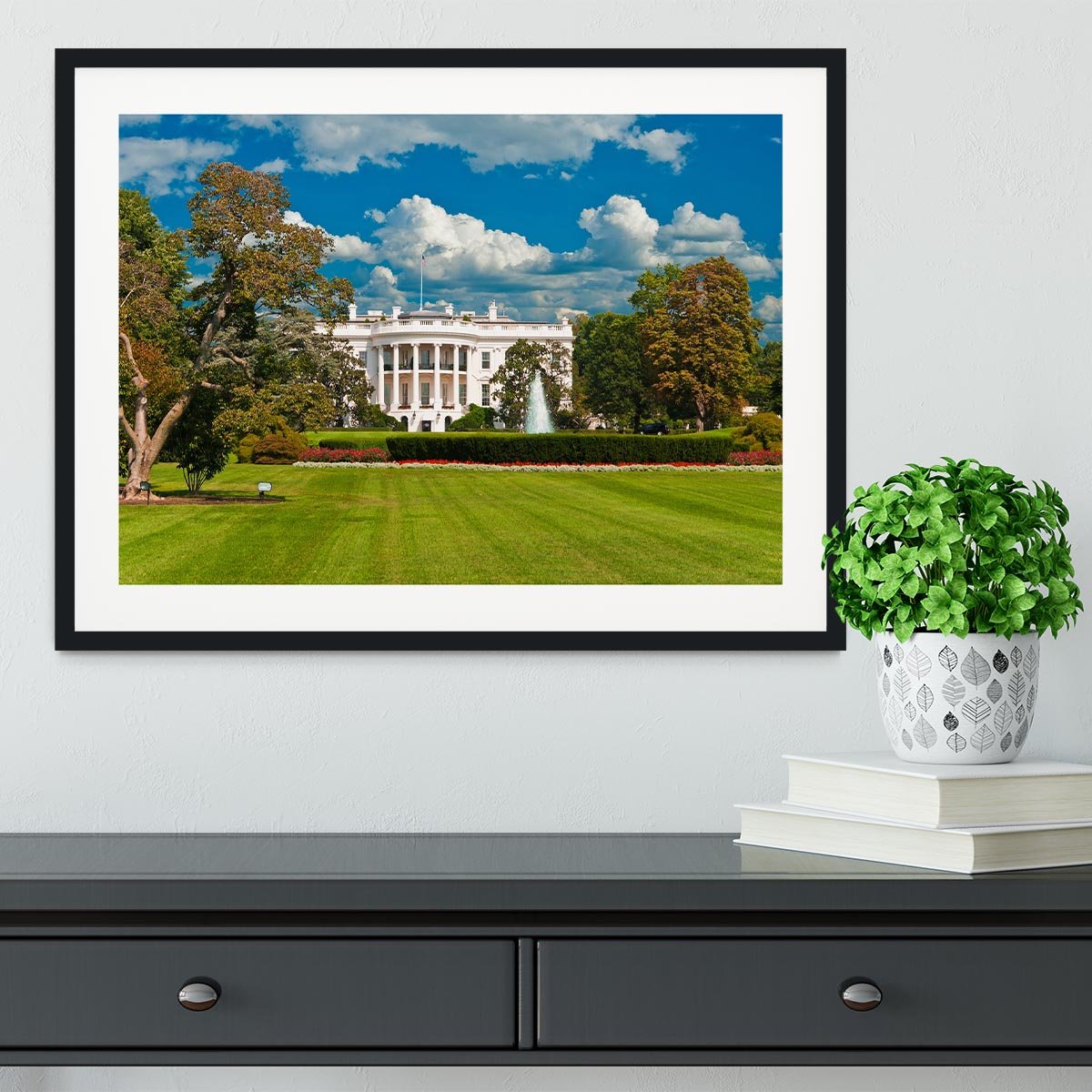 The White House the South Gate Framed Print - Canvas Art Rocks - 1