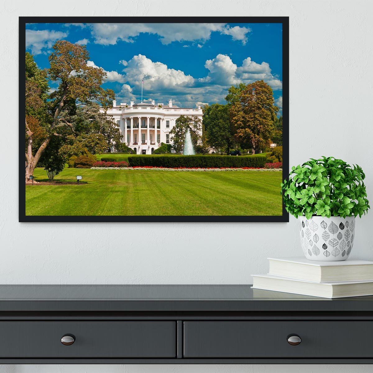 The White House the South Gate Framed Print - Canvas Art Rocks - 2