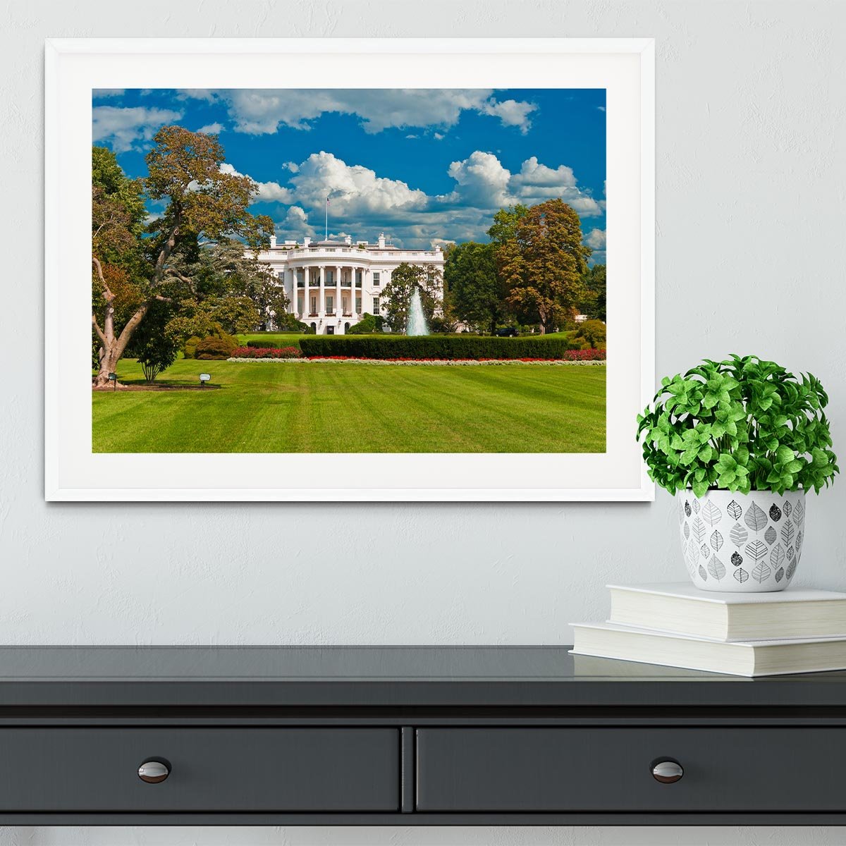 The White House the South Gate Framed Print - Canvas Art Rocks - 5