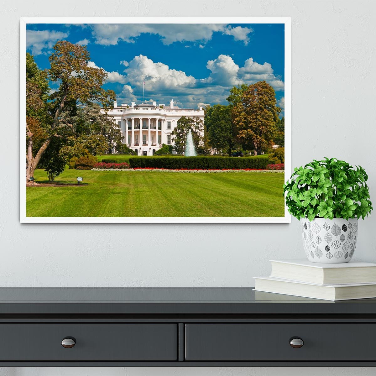 The White House the South Gate Framed Print - Canvas Art Rocks -6