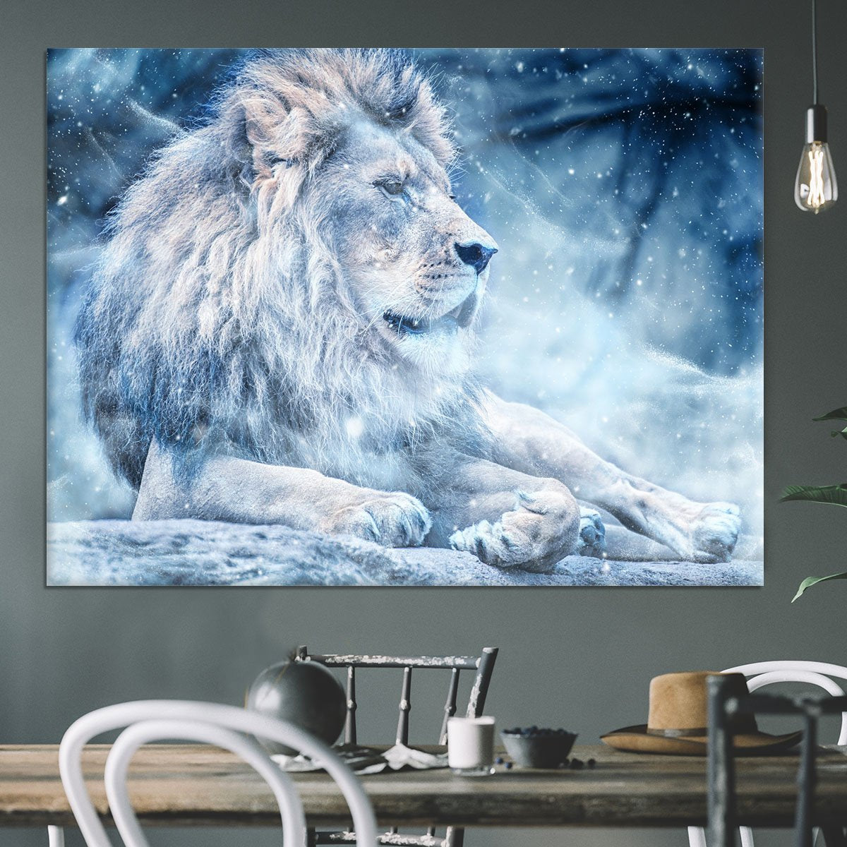 The White Lion Canvas Print or Poster