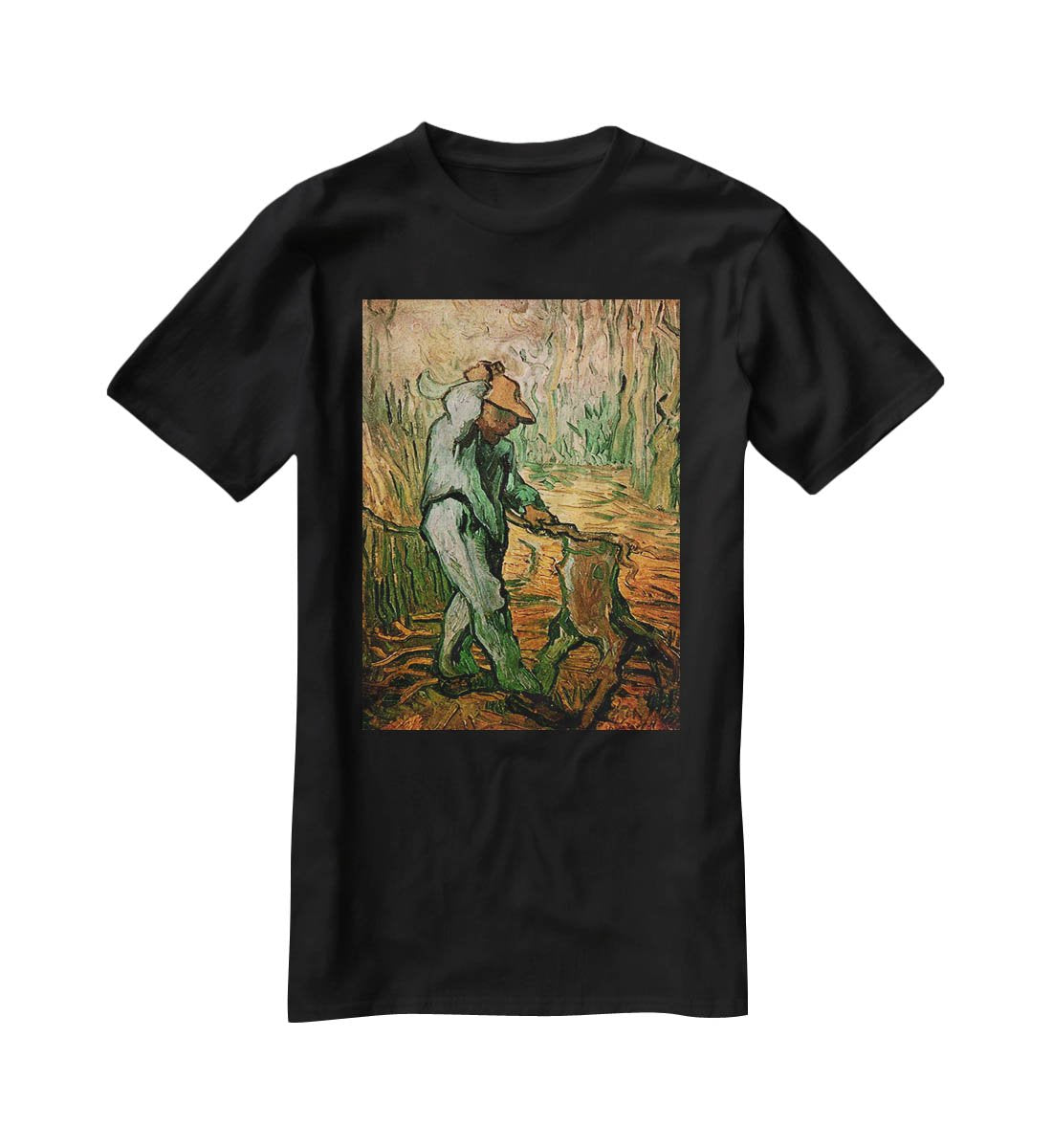 The Woodcutter after Millet by Van Gogh T-Shirt - Canvas Art Rocks - 1