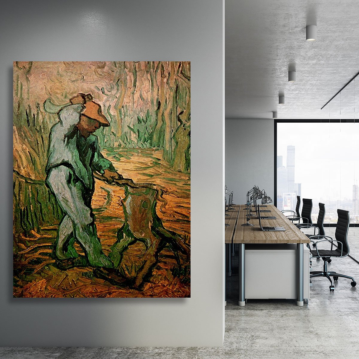 The Woodcutter after Millet by Van Gogh Canvas Print or Poster