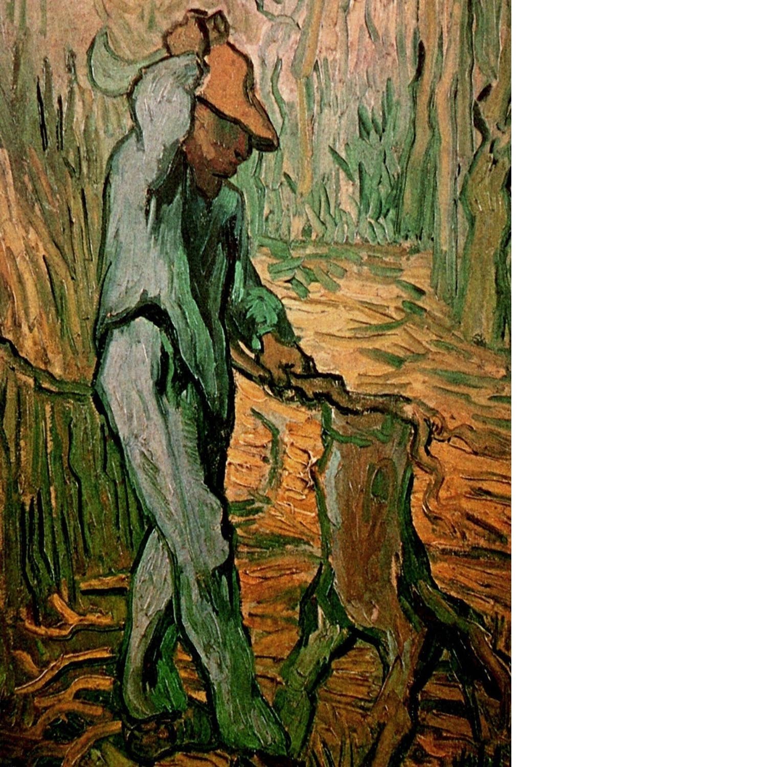 The Woodcutter after Millet by Van Gogh Floating Framed Canvas