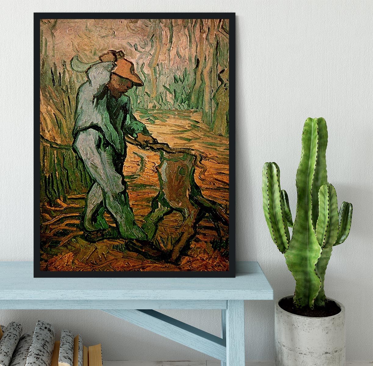 The Woodcutter after Millet by Van Gogh Framed Print - Canvas Art Rocks - 2