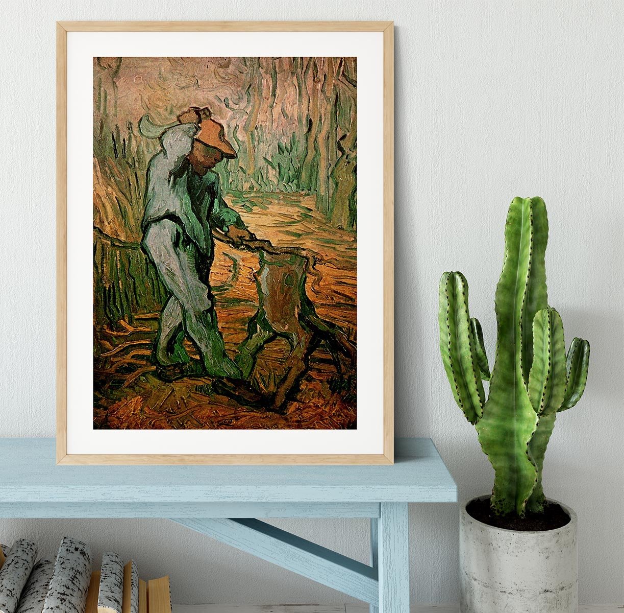 The Woodcutter after Millet by Van Gogh Framed Print - Canvas Art Rocks - 3