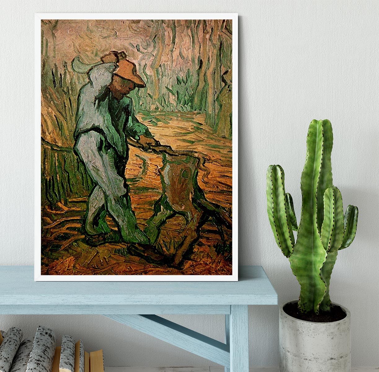 The Woodcutter after Millet by Van Gogh Framed Print - Canvas Art Rocks -6