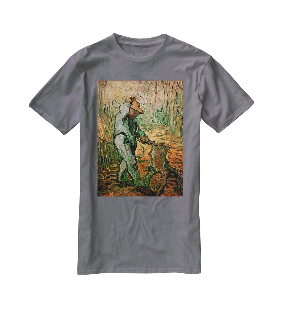 The Woodcutter after Millet by Van Gogh T-Shirt - Canvas Art Rocks - 3