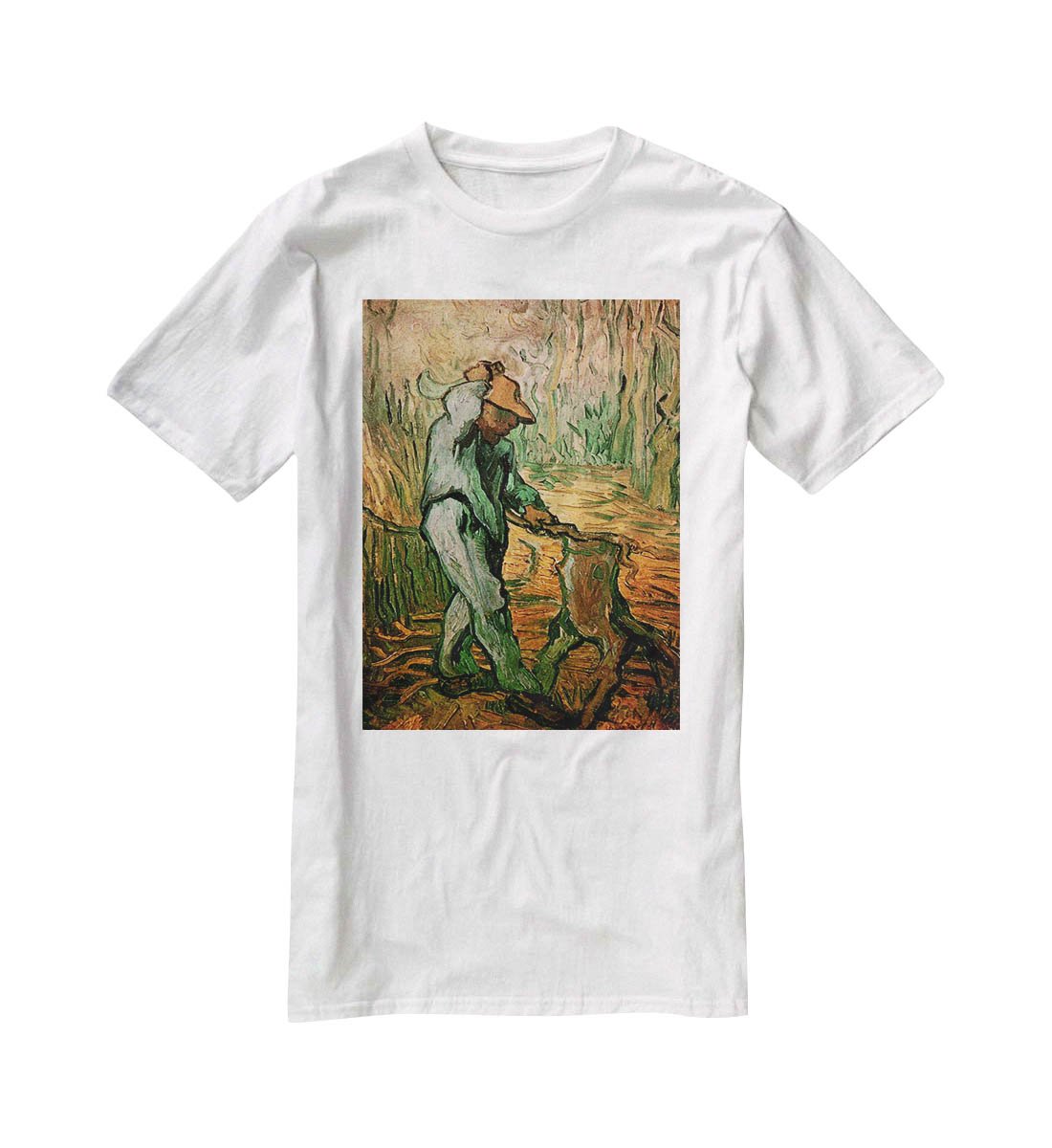 The Woodcutter after Millet by Van Gogh T-Shirt - Canvas Art Rocks - 5