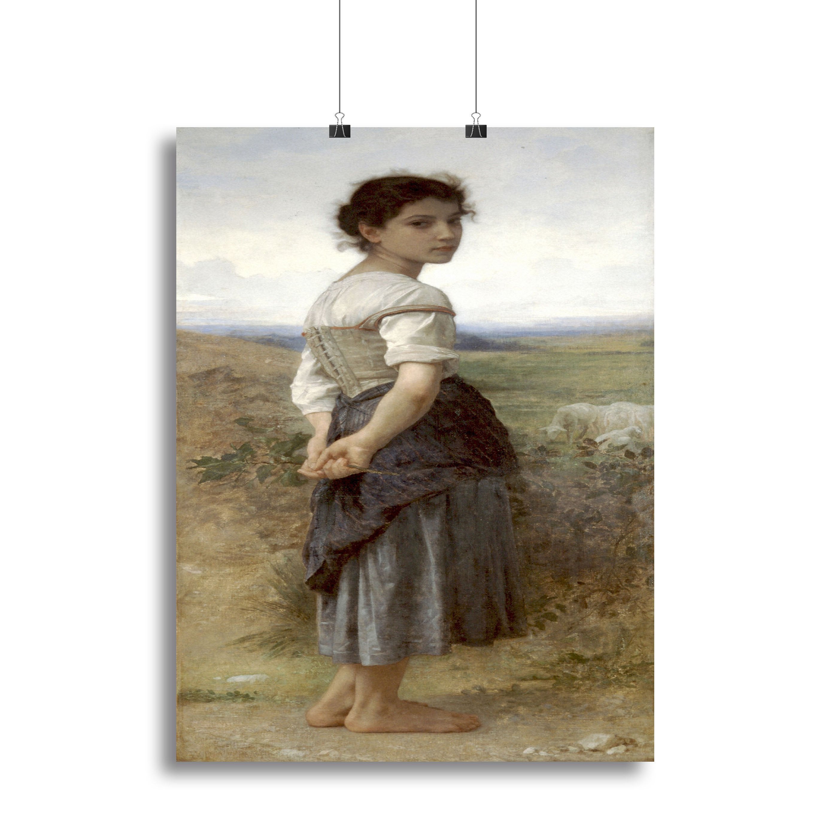 The Young Shepherdess By Bouguereau Canvas Print or Poster