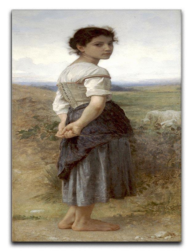 The Young Shepherdess By Bouguereau Canvas Print or Poster  - Canvas Art Rocks - 1