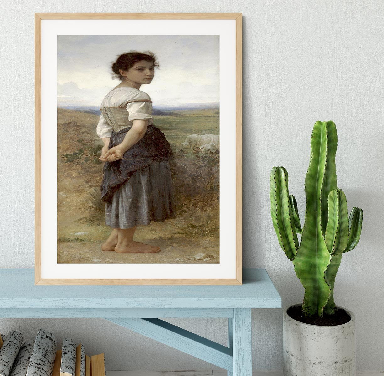 The Young Shepherdess By Bouguereau Framed Print - Canvas Art Rocks - 3