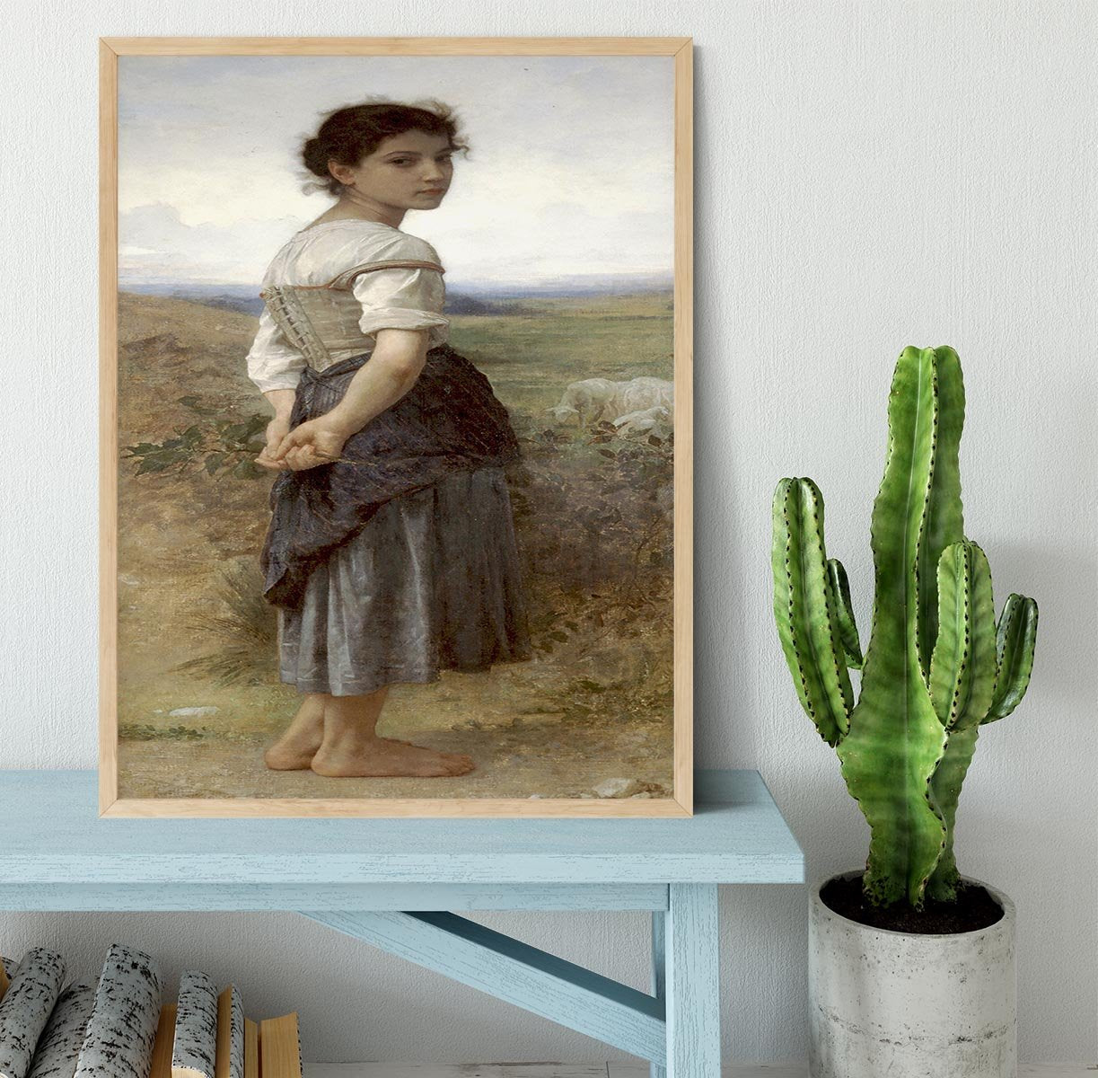 The Young Shepherdess By Bouguereau Framed Print - Canvas Art Rocks - 4